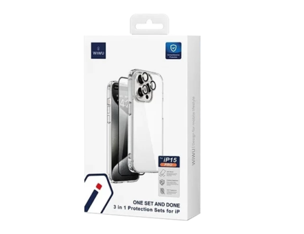 WiWU IP001 3 in 1 Protection Set For iPhone 15